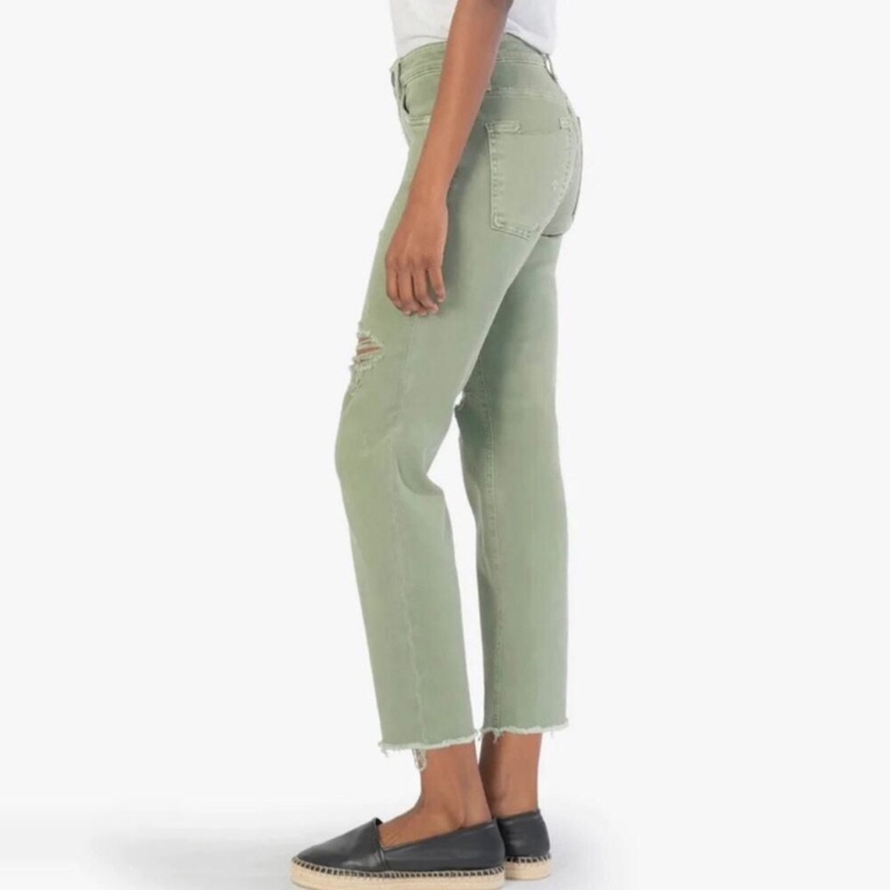 ⚡️FLASH SALE!✨ ✨NEW!✨ Kut from The Kloth Fab AB Mom Tucsan Olive Washed Green 2 - Picture 4 of 4